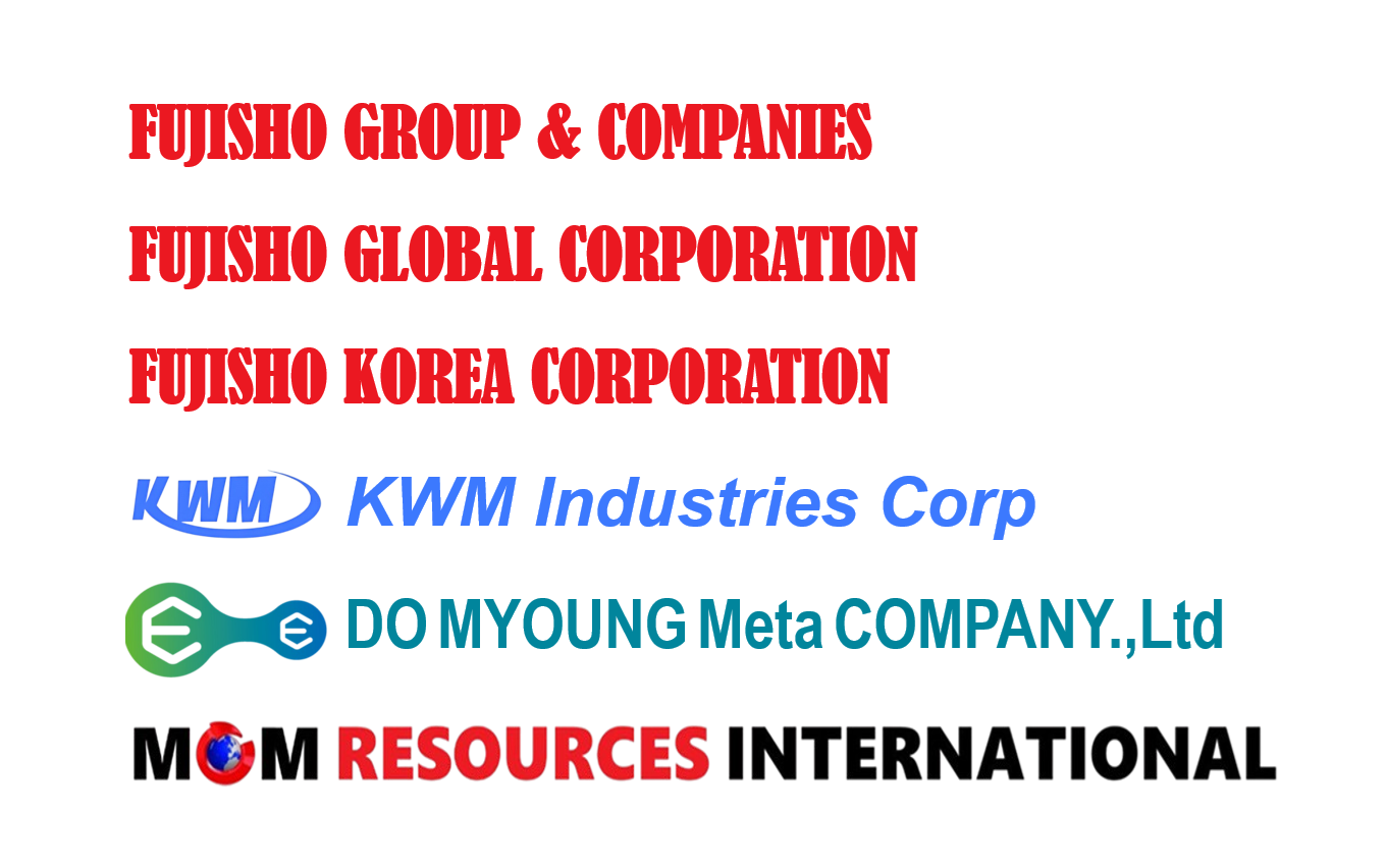 Fujisho Corp, Fujisho Global, Fujisho Group and Companies, MGM Resources International and KWM Industries Corp logos